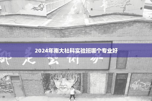 2024年南大社科实验班哪个专业好