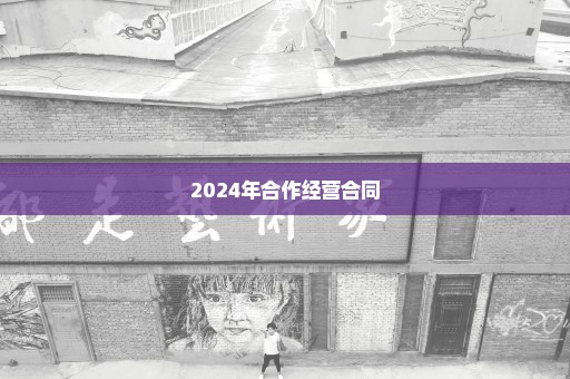 2024年合作经营合同