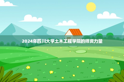 2024年四川大学土木工程学院的师资力量