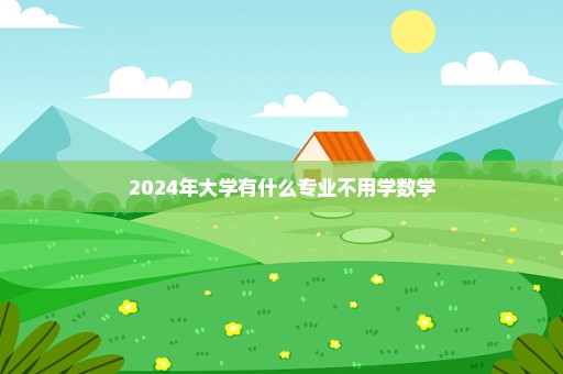 2024年大学有什么专业不用学数学