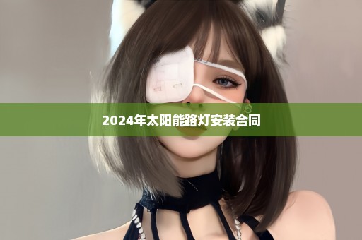 2024年太阳能路灯安装合同