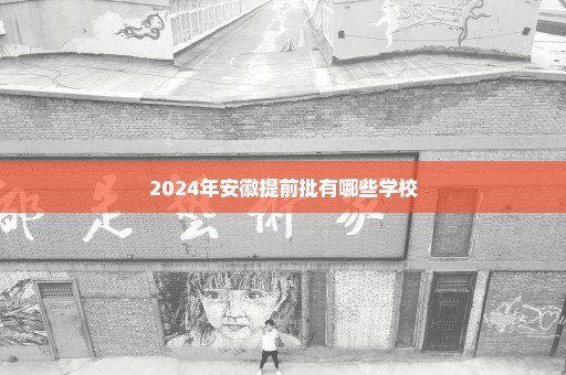 2024年安徽提前批有哪些学校