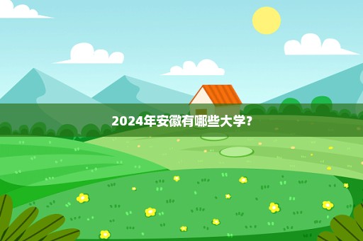 2024年安徽有哪些大学？