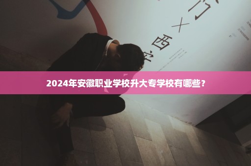 2024年安徽职业学校升大专学校有哪些？