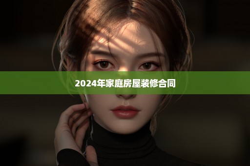 2024年家庭房屋装修合同