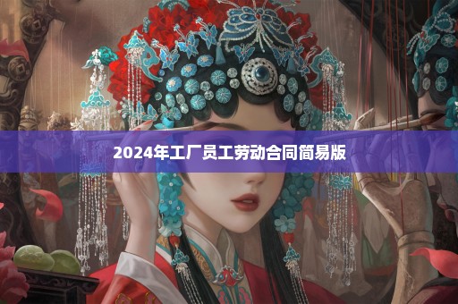 2024年工厂员工劳动合同简易版