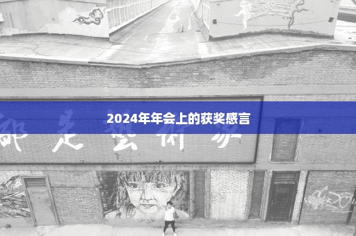 2024年年会上的获奖感言