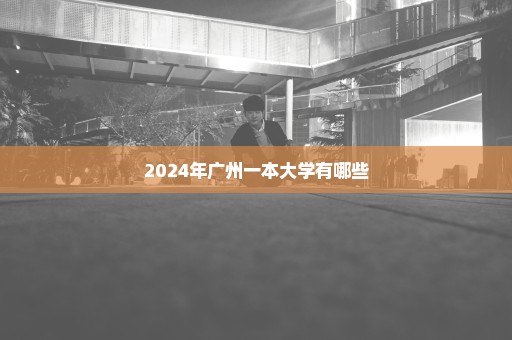 2024年广州一本大学有哪些