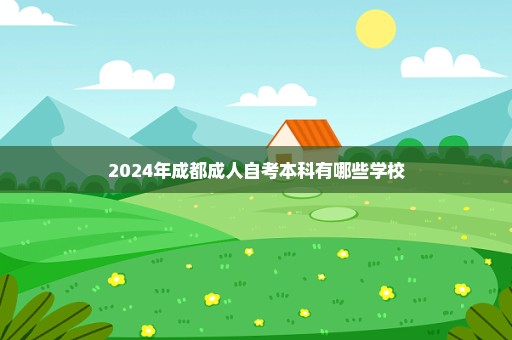 2024年成都成人自考本科有哪些学校