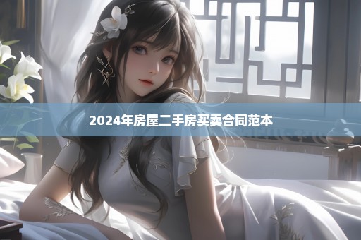 2024年房屋二手房买卖合同范本