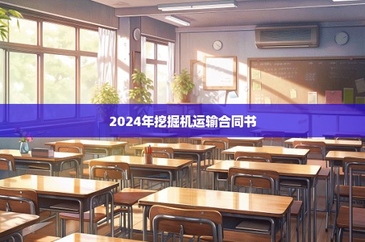 2024年挖掘机运输合同书