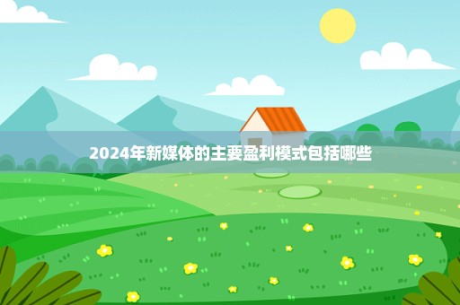 2024年新媒体的主要盈利模式包括哪些