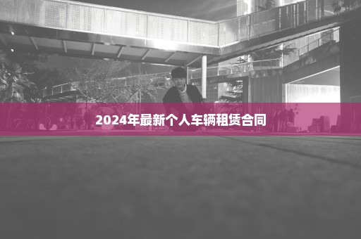 2024年最新个人车辆租赁合同