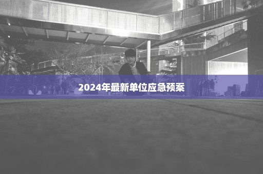 2024年最新单位应急预案