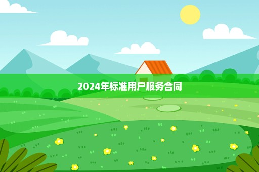 2024年标准用户服务合同