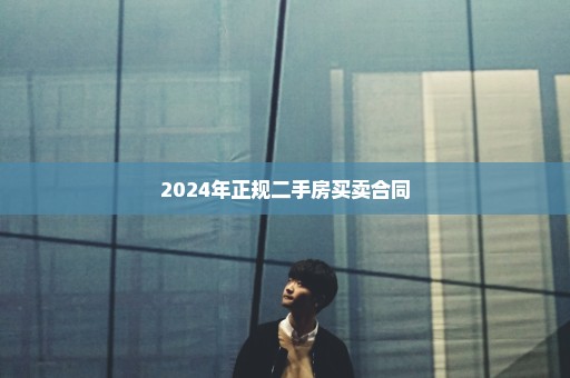 2024年正规二手房买卖合同