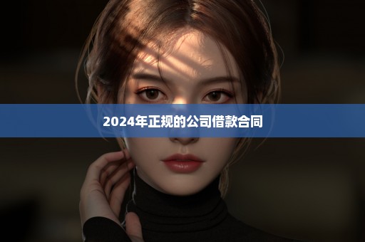 2024年正规的公司借款合同