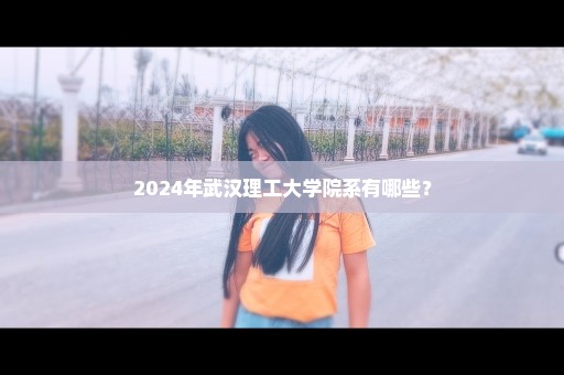 2024年武汉理工大学院系有哪些？