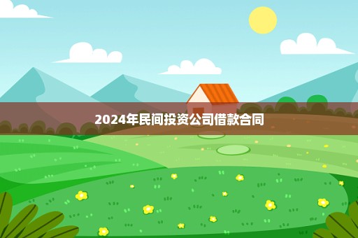 2024年民间投资公司借款合同