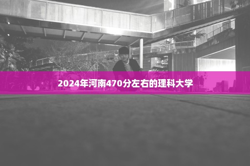 2024年河南470分左右的理科大学