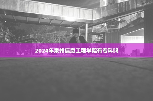 2024年泉州信息工程学院有专科吗