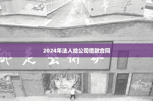 2024年法人给公司借款合同