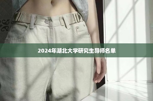 2024年湖北大学研究生导师名单