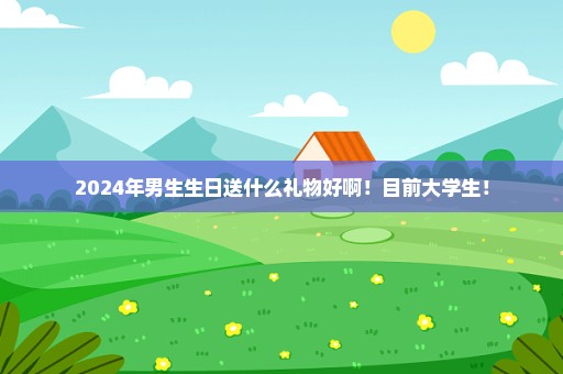 2024年男生生日送什么礼物好啊！目前大学生！