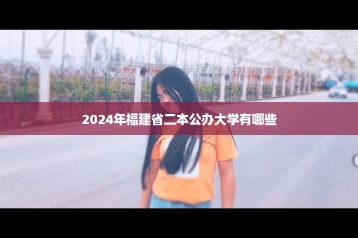 2024年福建省二本公办大学有哪些