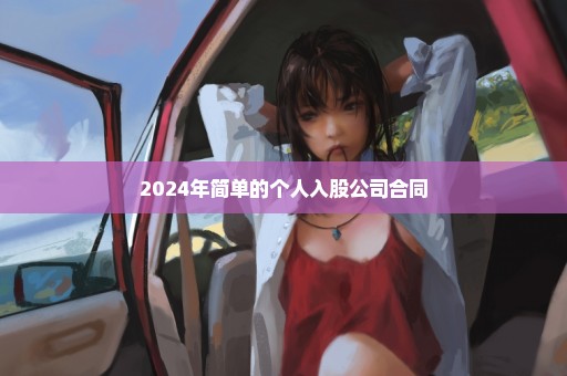 2024年简单的个人入股公司合同