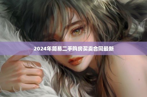 2024年简易二手购房买卖合同最新