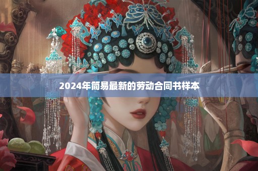 2024年简易最新的劳动合同书样本