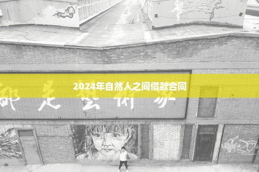 2024年自然人之间借款合同