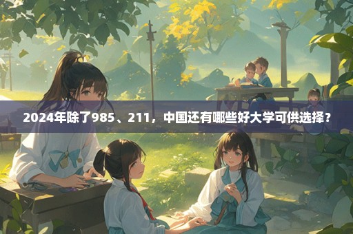 2024年除了985、211，中国还有哪些好大学可供选择？