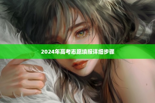 2024年高考志愿填报详细步骤