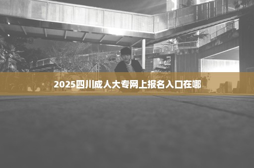 2025四川成人大专网上报名入口在哪