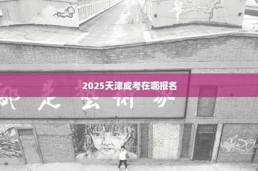 2025天津成考在哪报名