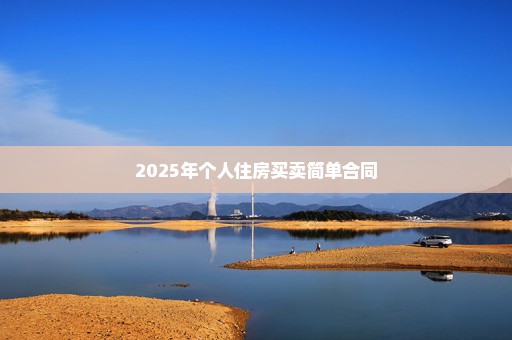 2025年个人住房买卖简单合同