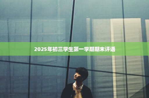 2025年初三学生第一学期期末评语