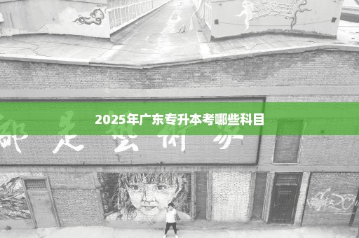 2025年广东专升本考哪些科目