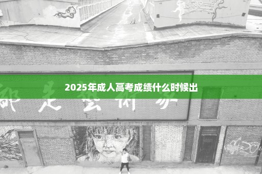 2025年成人高考成绩什么时候出