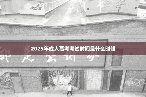 2025年成人高考考试时间是什么时候