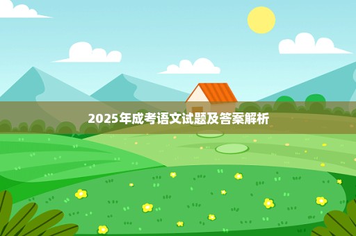 2025年成考语文试题及答案解析