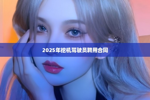 2025年挖机驾驶员聘用合同