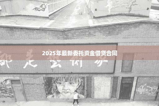 2025年最新委托资金借贷合同