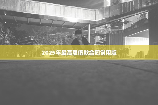 2025年最高额借款合同常用版