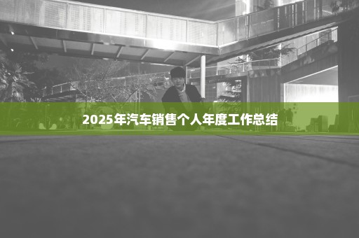 2025年汽车销售个人年度工作总结