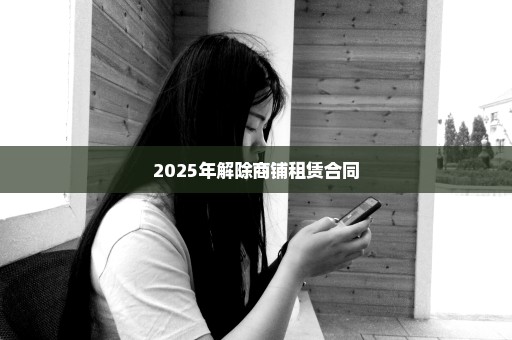 2025年解除商铺租赁合同