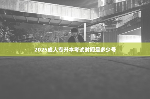 2025成人专升本考试时间是多少号