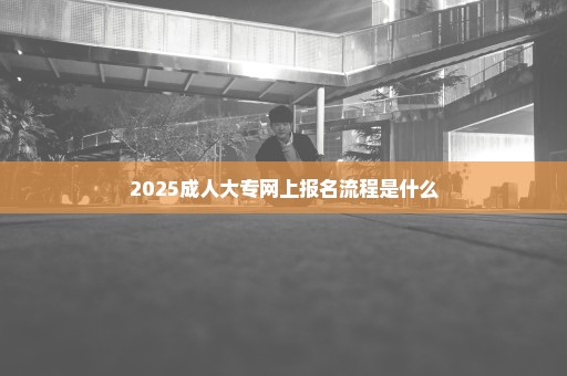 2025成人大专网上报名流程是什么